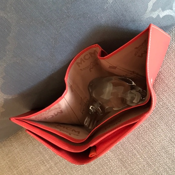 MCM Trifold Orange Wallet - Picture 7 of 12